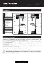 Preview for 5 page of Jefferson Professional Tools & Equipment JEFPDB0750-12S User Manual