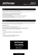 Предварительный просмотр 9 страницы Jefferson Professional Tools & Equipment JEFPDB0750-12S User Manual