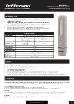 Preview for 1 page of Jefferson Professional Tools & Equipment JEFTRCH27-GY User Manual