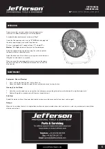 Предварительный просмотр 5 страницы Jefferson JEFFANFLR20-230 User Manual