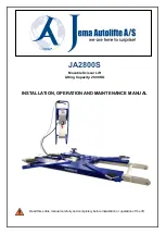 Preview for 1 page of Jema Autolifte JA2800S Installation, Operation And Maintenance Manual