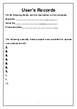 Preview for 3 page of Jema Autolifte JA3500F Installation, Operation And Maintenance Manual