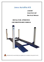 Jema Autolifte JA5500F Installtion, Operation And Maintenance Instructions preview