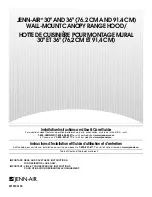 Предварительный просмотр 1 страницы Jenn-Air 30" WALL-MOUNT CANOPY RANGE HOOD Installation Instructions And Use & Care Manual