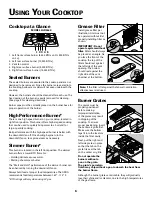 Предварительный просмотр 7 страницы Jenn-Air GAS ON GLASS
DOWNDRAFT COOKTOP Use & Care Manual