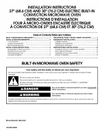 Предварительный просмотр 1 страницы Jenn-Air JMC2430 Installation Instructions Manual