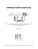 Jennison Entertainment Technologies Hollywood Reels Operator'S Manual preview