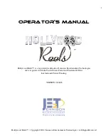 Preview for 1 page of Jennison Entertainment Technologies Hollywood Reels Operator'S Manual