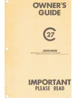 Preview for 1 page of Jensen Marine C27 Owner'S Manual