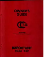 Jensen Marine Cal 2-46 Owner'S Manual preview