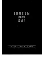 Предварительный просмотр 1 страницы Jensen 541 Instruction Book