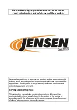 Preview for 3 page of Jensen A530 DiXL V-1505 E Operating Instructions Manual