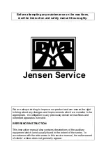 Предварительный просмотр 2 страницы Jensen Angeln Operating Instructions Manual