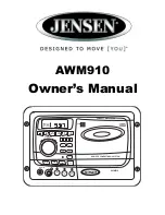 Предварительный просмотр 1 страницы Jensen AWM910 Owner'S Manual