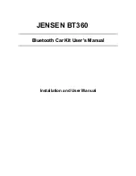 Jensen BT360 User Manual предпросмотр