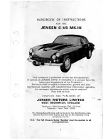 Preview for 1 page of Jensen C-V8 MK.III Instruction Manual