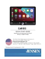 Preview for 1 page of Jensen CAR813 Quick Start Manual