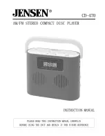 Jensen CD-470 Instruction Manual preview