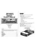 Jensen CD4610 Owner'S Manual preview