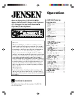 Preview for 1 page of Jensen CD510K Operation