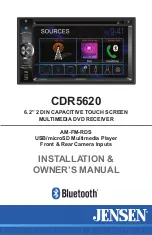 Предварительный просмотр 1 страницы Jensen CDR5620 Installation & Owner'S Manual