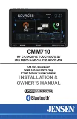 Предварительный просмотр 1 страницы Jensen CMM710 Installation & Owner'S Manual