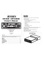 Preview for 1 page of Jensen CR1620 Owner'S Manual