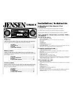 Jensen CR225X Installation Manual preview