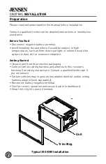 Предварительный просмотр 4 страницы Jensen CR271ML Installation & Owner'S Manual