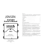 Предварительный просмотр 1 страницы Jensen DLP2500 Owner'S Manual