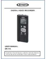 Jensen DR-115 User Manual preview