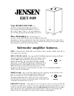 Jensen EHT-909 User Manual preview