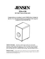 Preview for 1 page of Jensen Elite-606 User Information