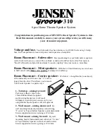 Предварительный просмотр 1 страницы Jensen Groove 310 Instructions