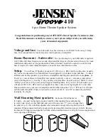 Предварительный просмотр 1 страницы Jensen Groove 410 User Manual