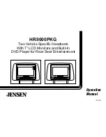 Jensen HR9000PKG Operation Manual предпросмотр