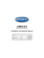 Предварительный просмотр 1 страницы Jensen JBR550 Installation And Operation Manual