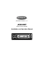 Предварительный просмотр 1 страницы Jensen JCD3007 Installation And Operation Manual