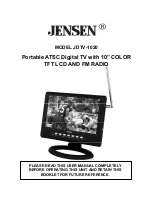 Preview for 1 page of Jensen JDTV-1020 User Manual