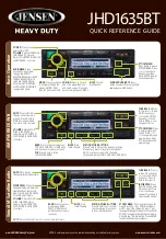 Jensen JHD1635BT Quick Reference Manual предпросмотр