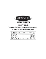 Предварительный просмотр 1 страницы Jensen JHD36A Installation And Operation Manual