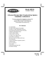 Preview for 1 page of Jensen JKRS3 Installation Instructions Manual