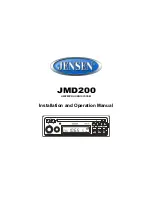 Preview for 1 page of Jensen JMD200 Installation And Operation Manual