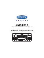 Preview for 1 page of Jensen JMS7010 Installation And Operation Manual