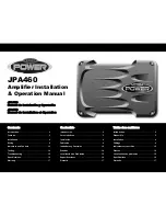 Предварительный просмотр 1 страницы Jensen JPA460 - Amplifier Installation & Operation Manual