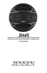 Предварительный просмотр 1 страницы Jensen JS465 Installation & Owner'S Manual