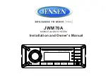 Jensen JWM70A Installation And Owner'S Manual preview