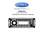 Preview for 1 page of Jensen JWM70A Installation And Owner'S Manual