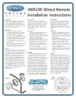 Предварительный просмотр 1 страницы Jensen JWR200 Installation Instructions