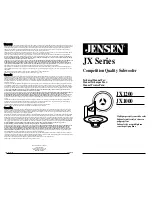 Preview for 1 page of Jensen JX1000 Technical Manual